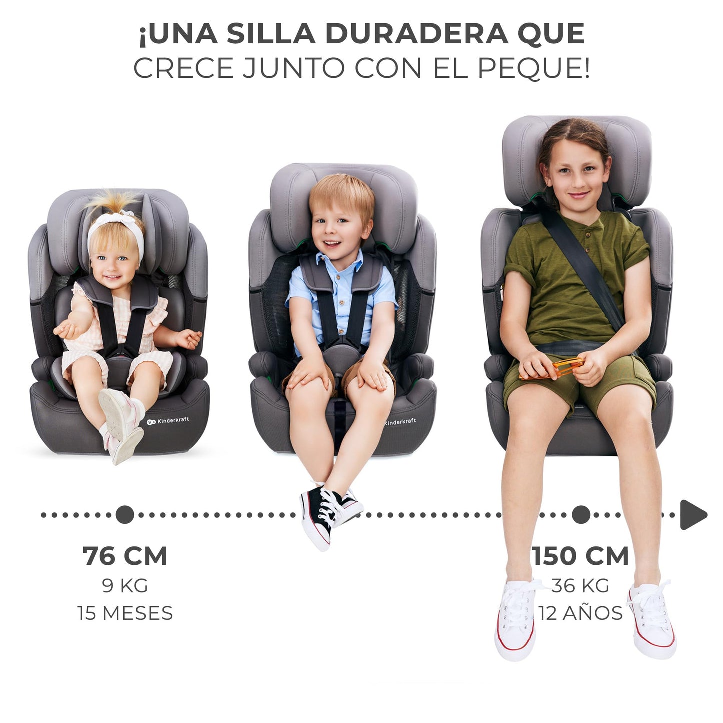 Cadeira de carro para bebé regulação em 11 níveis, grupo 1/2/3, 15 meses - 12 anos