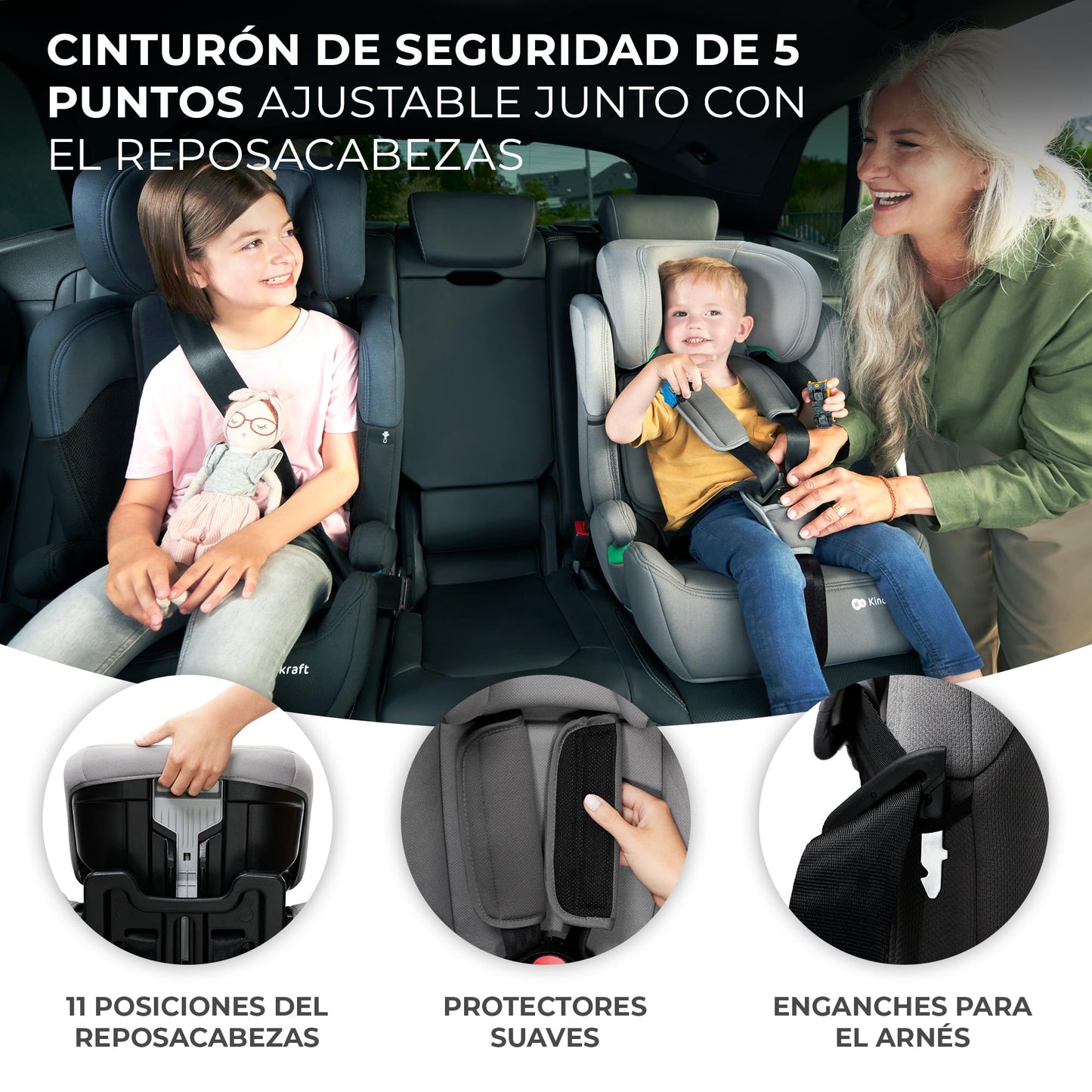 Cadeira de carro para bebé regulação em 11 níveis, grupo 1/2/3, 15 meses - 12 anos