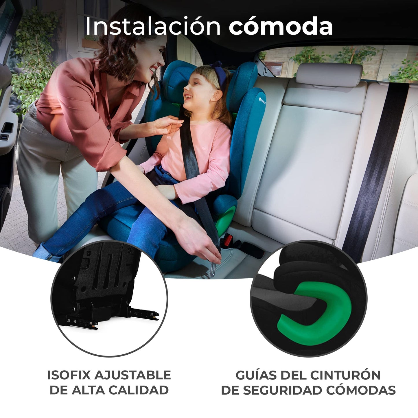 Cadeira carro para bebé e crianças, cinto, universal, grupo 2/3 Isofix, I-SIZE