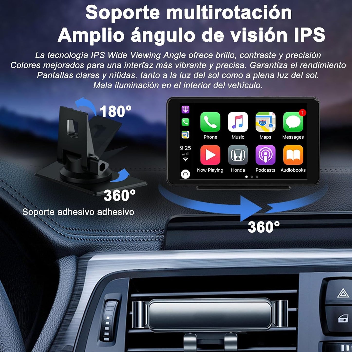 Carplay sem fios Android Auto, ecrã táctil IPS para carro com BT