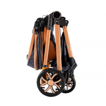 Carrinho Trio 3 em 1 – Azul/Dourado Luxury