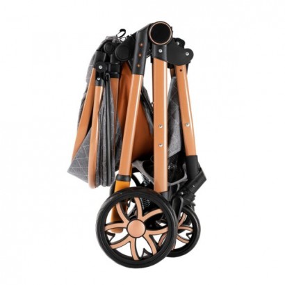 Carrinho Trio 3 em 1 – LUX Cinzento/Dourado