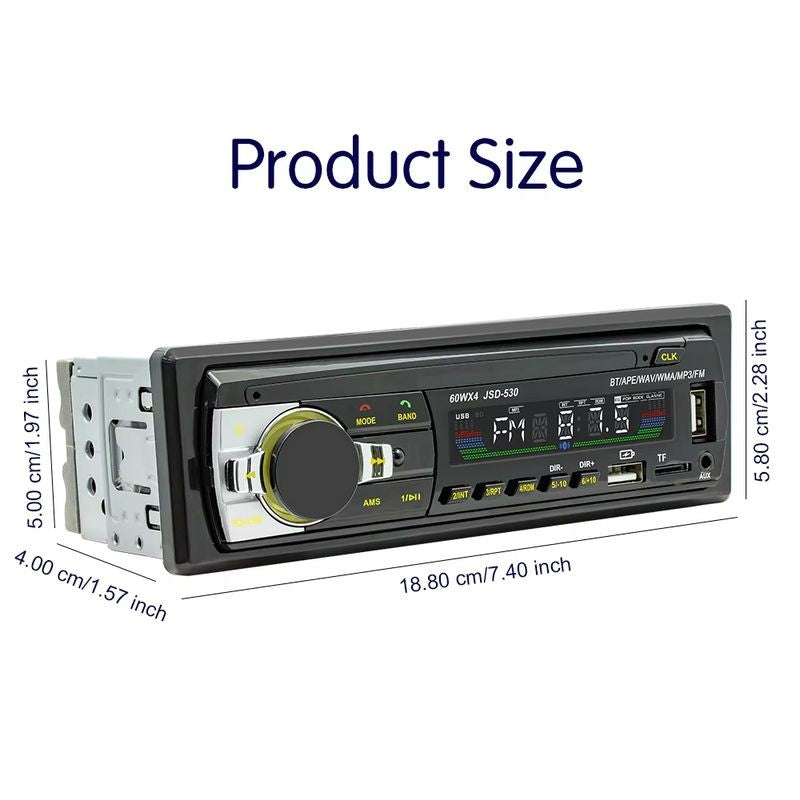 1 DIN Car Stereo SWM 530L Bluetooth Preto