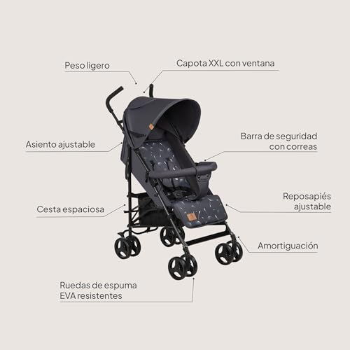 Carrinho de passeio leve para bebés de 6 a 36 meses