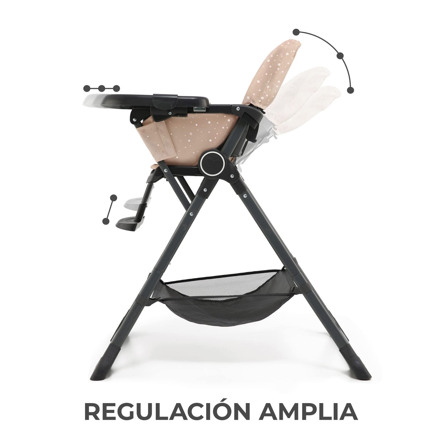 Cadeira alta para bebé, ergonómica, confortável, reclinável, dobrável