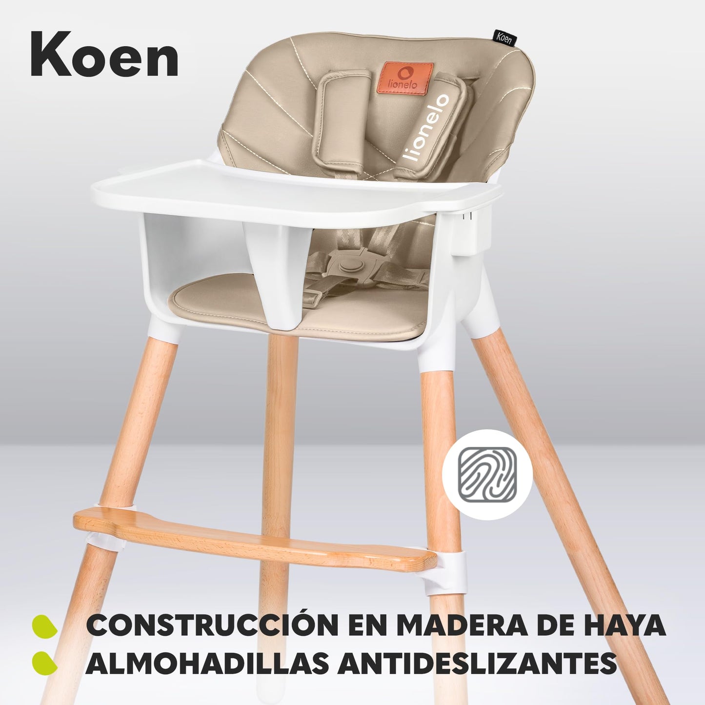 Cadeira dobrável Koen, cadeiras altas para bebés 2 em 1, antiderrapante, 6 a 36 meses