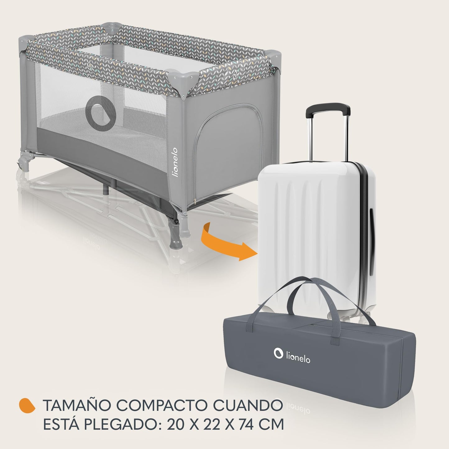 Berço de viagem para bebé abertura lateral