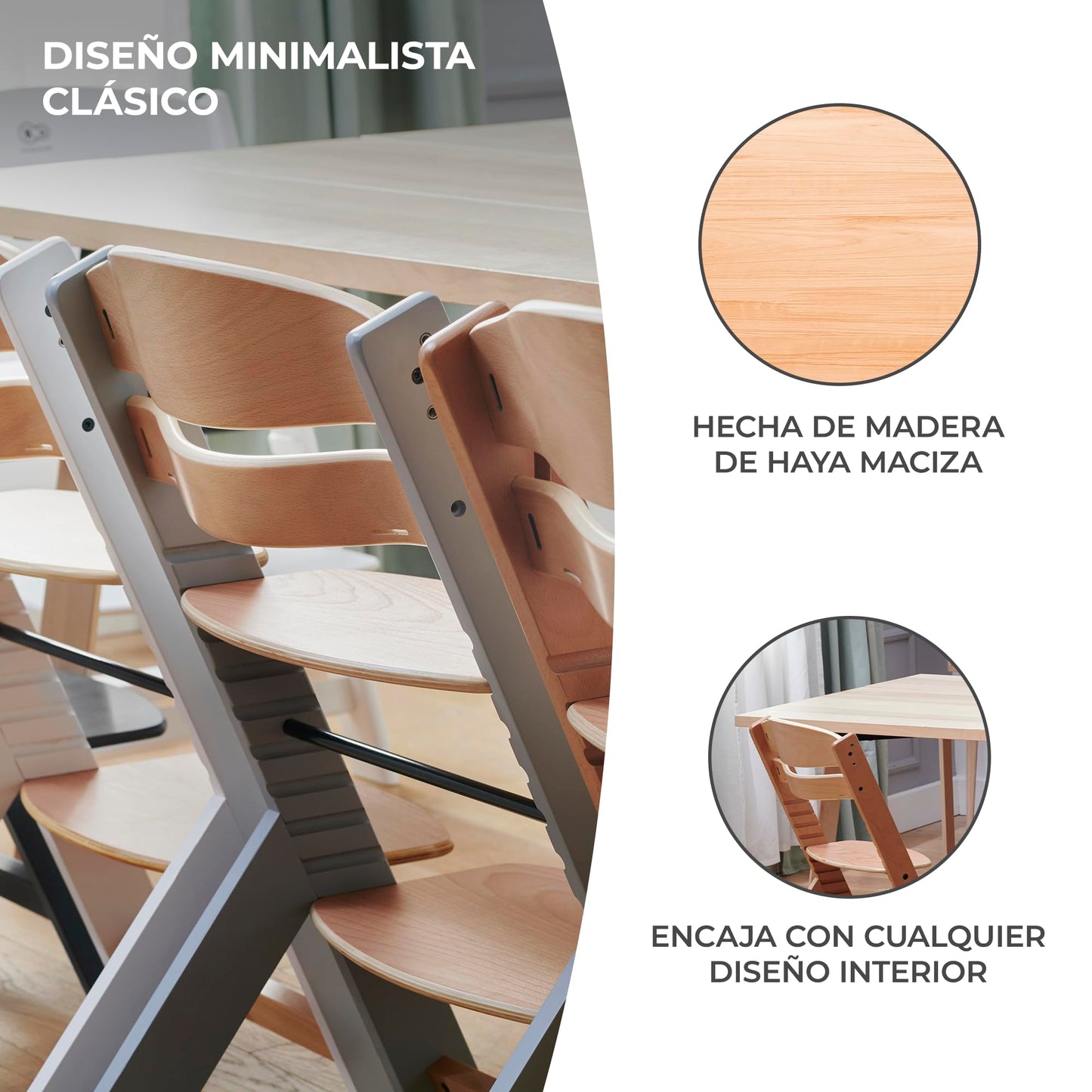 Cadeira alta bebé de madeira, infantil, portátil, para crianças