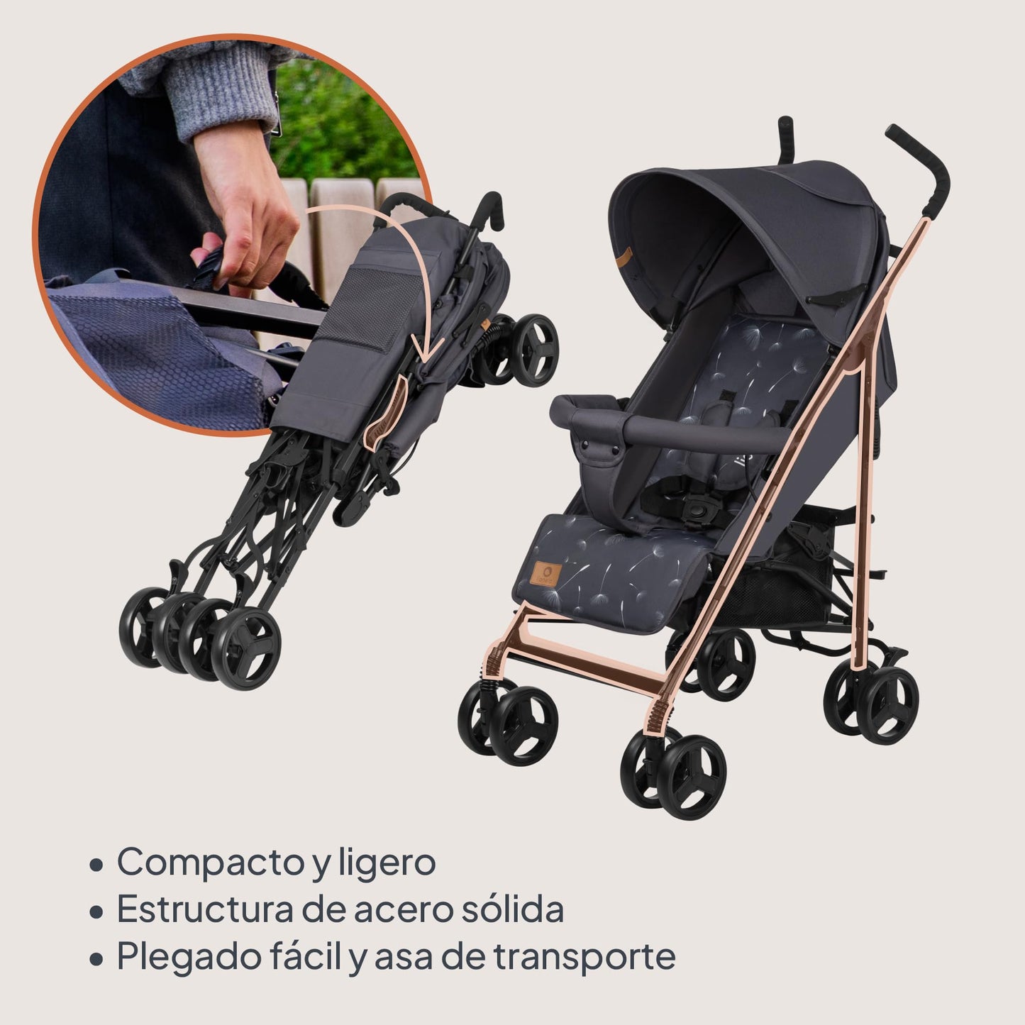 Carrinho de passeio leve para bebés de 6 a 36 meses