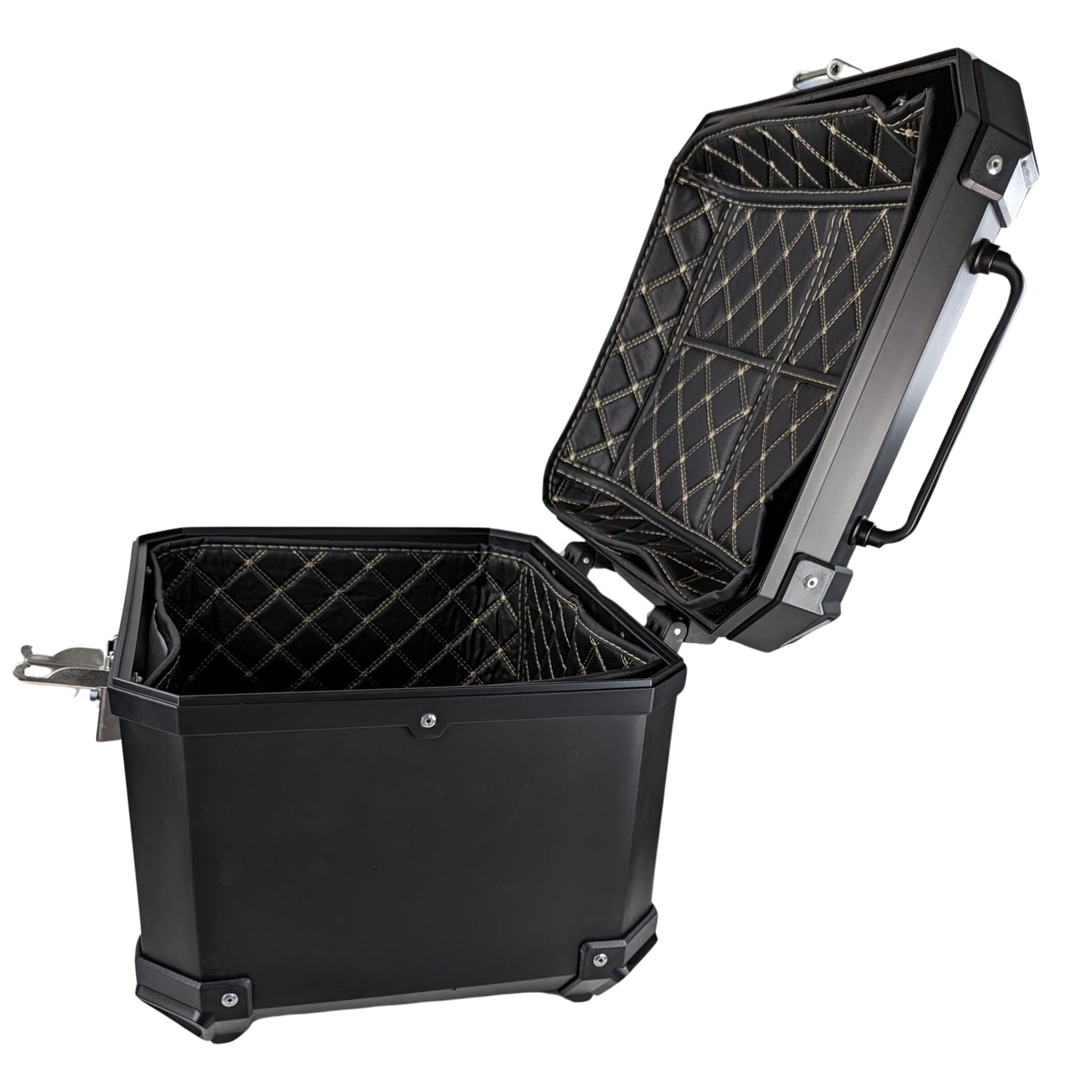 TOP CASE universal para mota - capacidade de 45 l, design quadrado robusto 45L