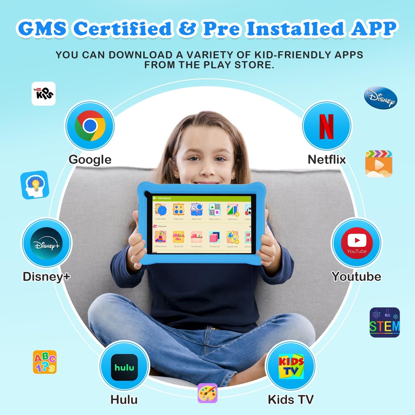 Tablet para crianças de 7 polegadas  RAM 8 GB ROM 64 GB
