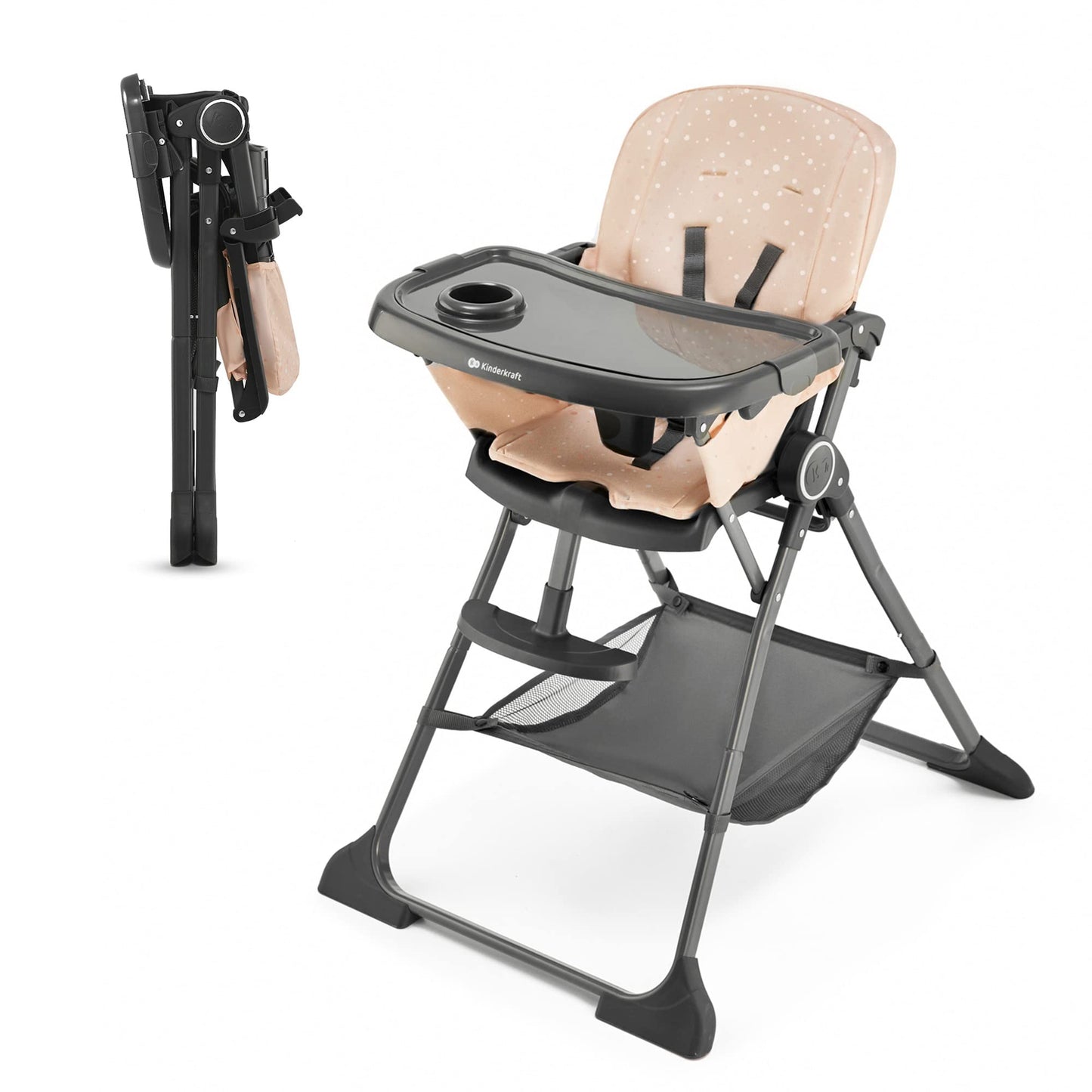Cadeira alta para bebé, ergonómica, confortável, reclinável, dobrável