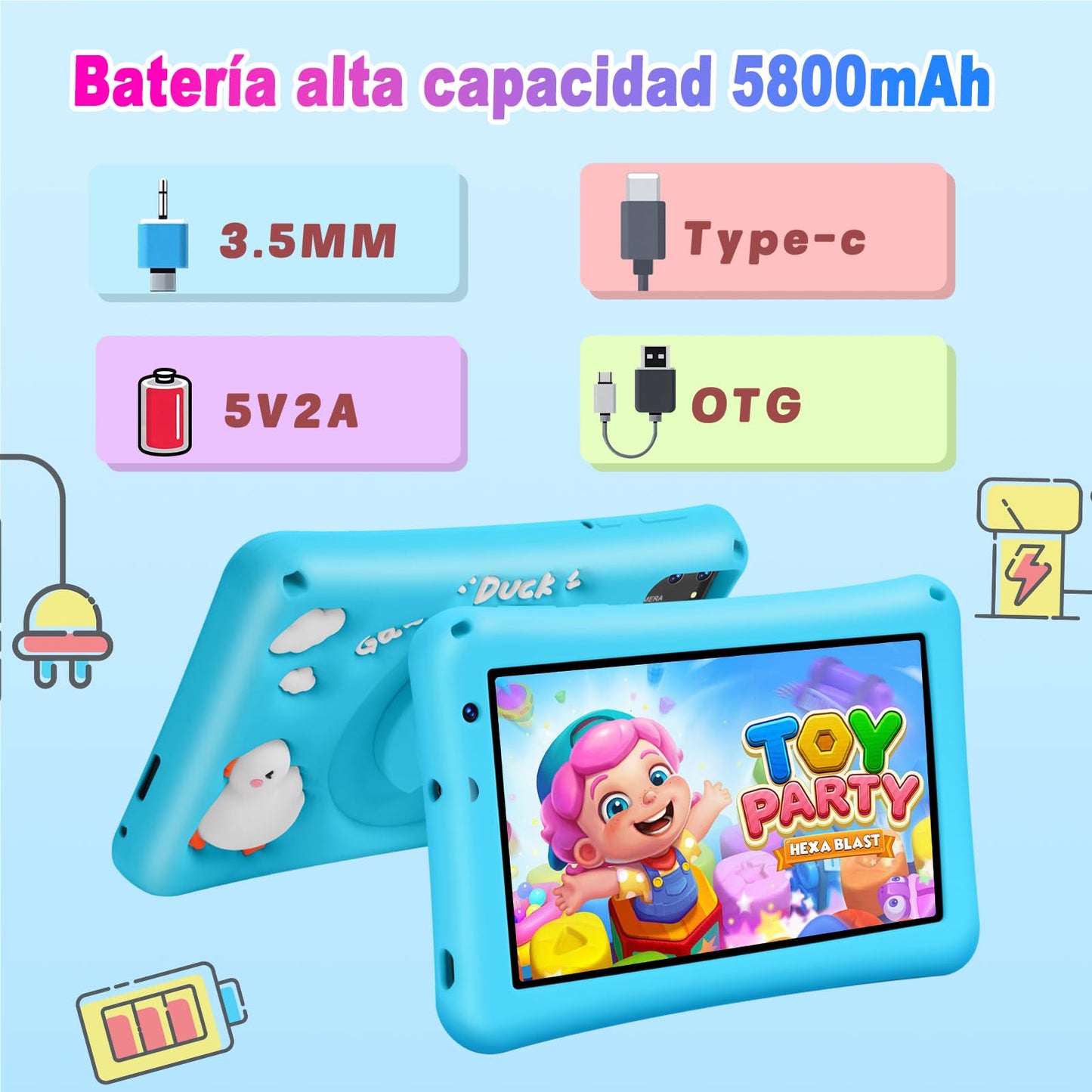 Tablet para crianças de 7 polegadas 8 GB RAM