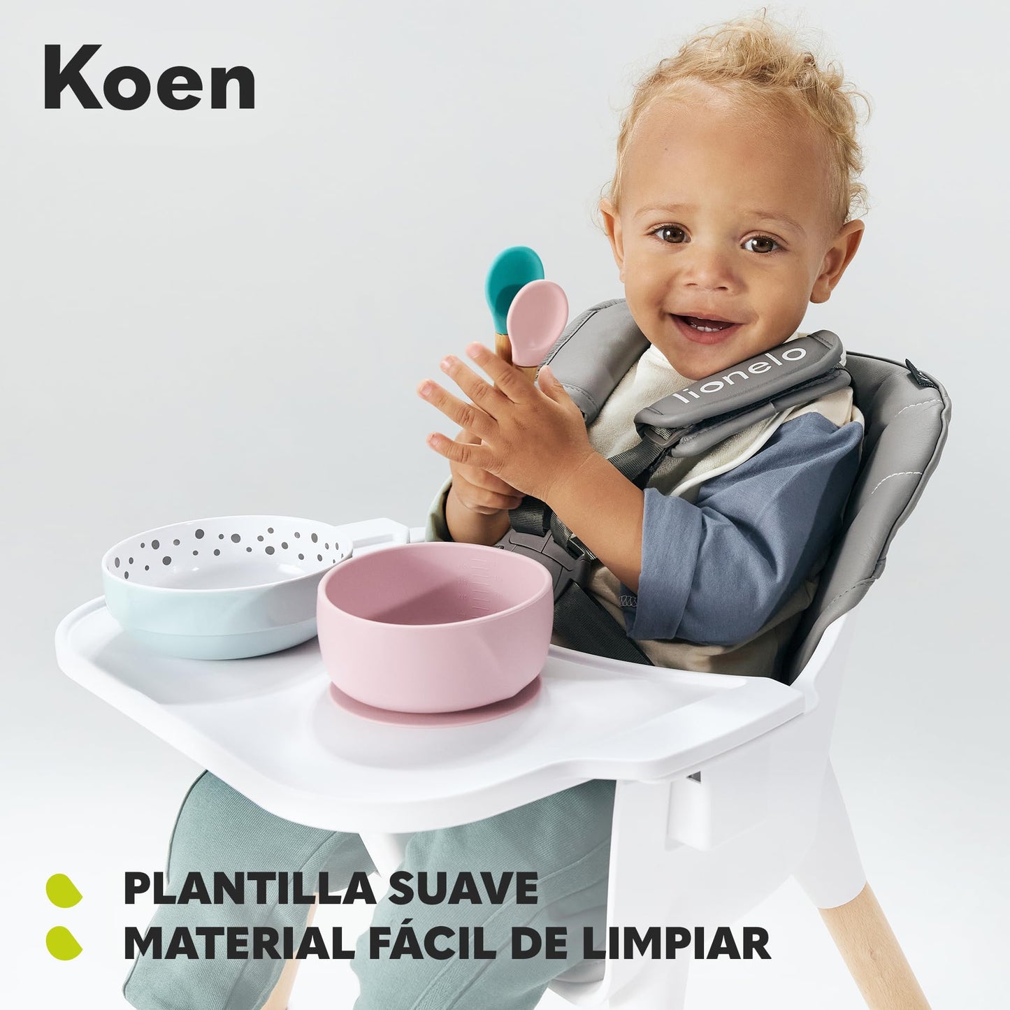 Cadeira dobrável Koen, cadeiras altas para bebés 2 em 1, antiderrapante, 6 a 36 meses