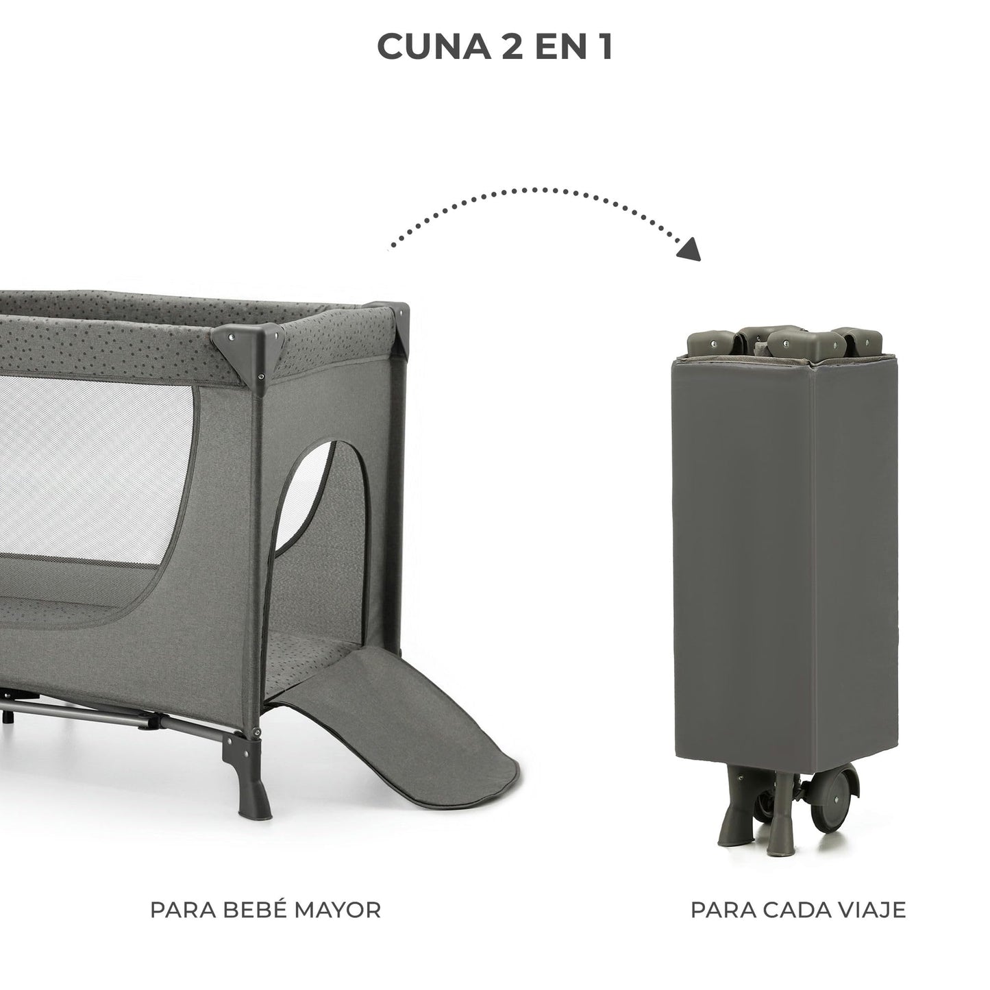 Berço de viagem 3 em 1 para bebé de até 25 kg, dobrável rápida e fácil
