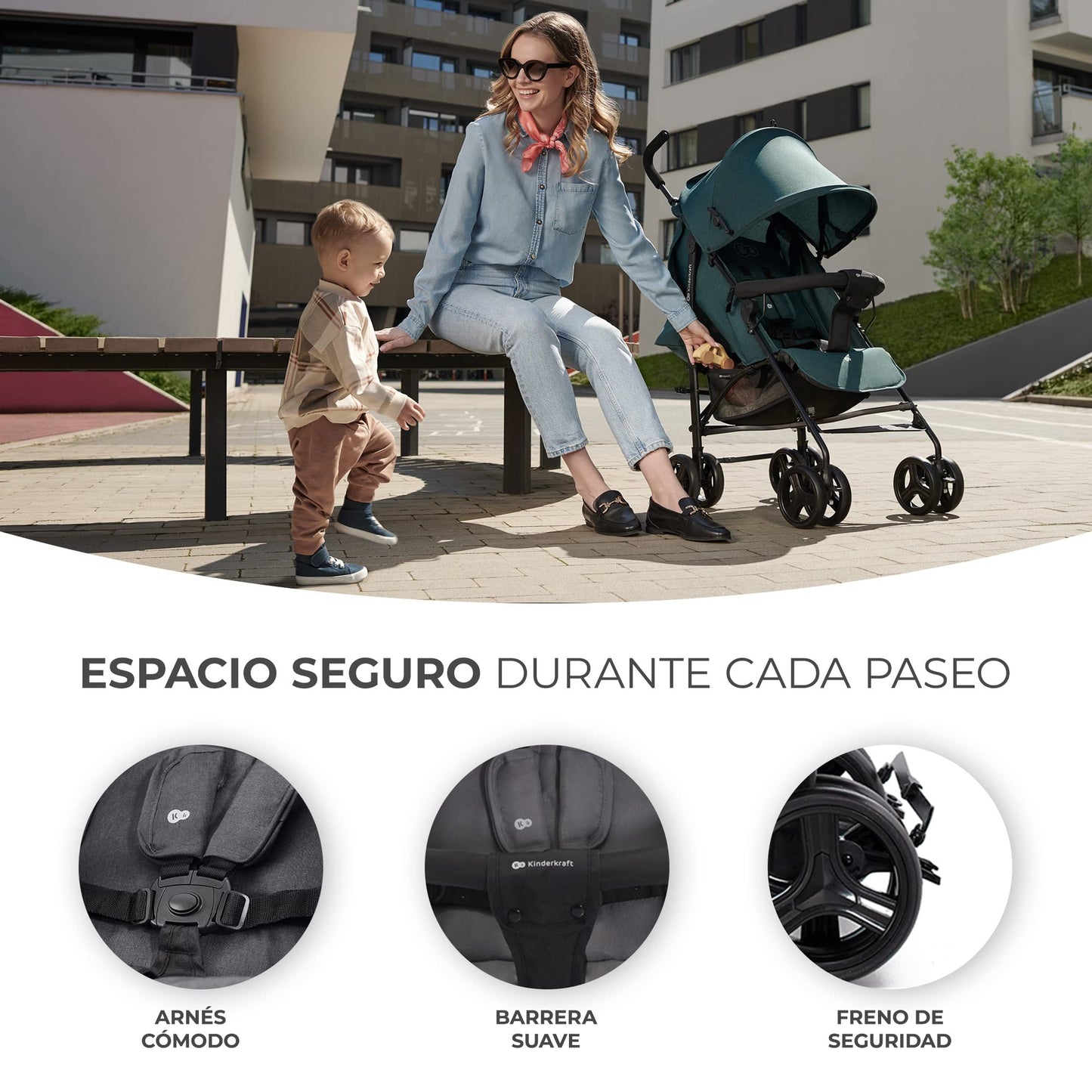 Carrinho com posição reclinada e deitada