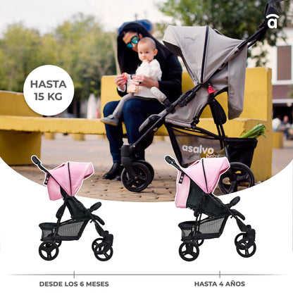Carrinho de passeio ultra-leve, reclinável de 6 meses a 17 kg