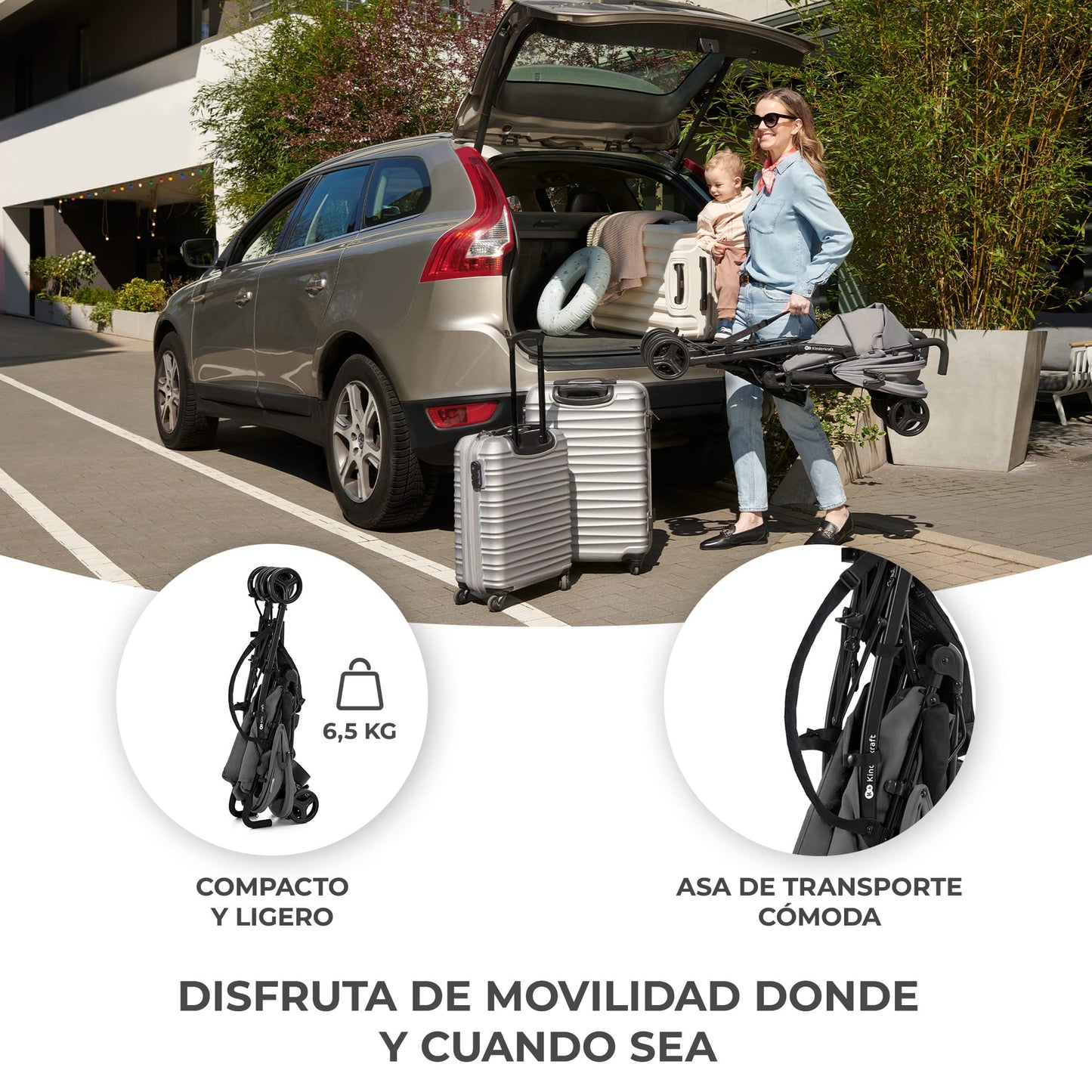 Carrinho com posição reclinada e deitada
