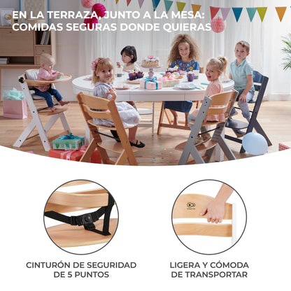 Cadeira alta bebé de madeira, infantil, portátil, para crianças