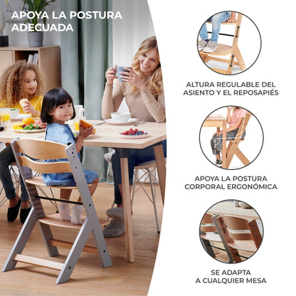 Cadeira alta bebé de madeira, infantil, portátil, para crianças