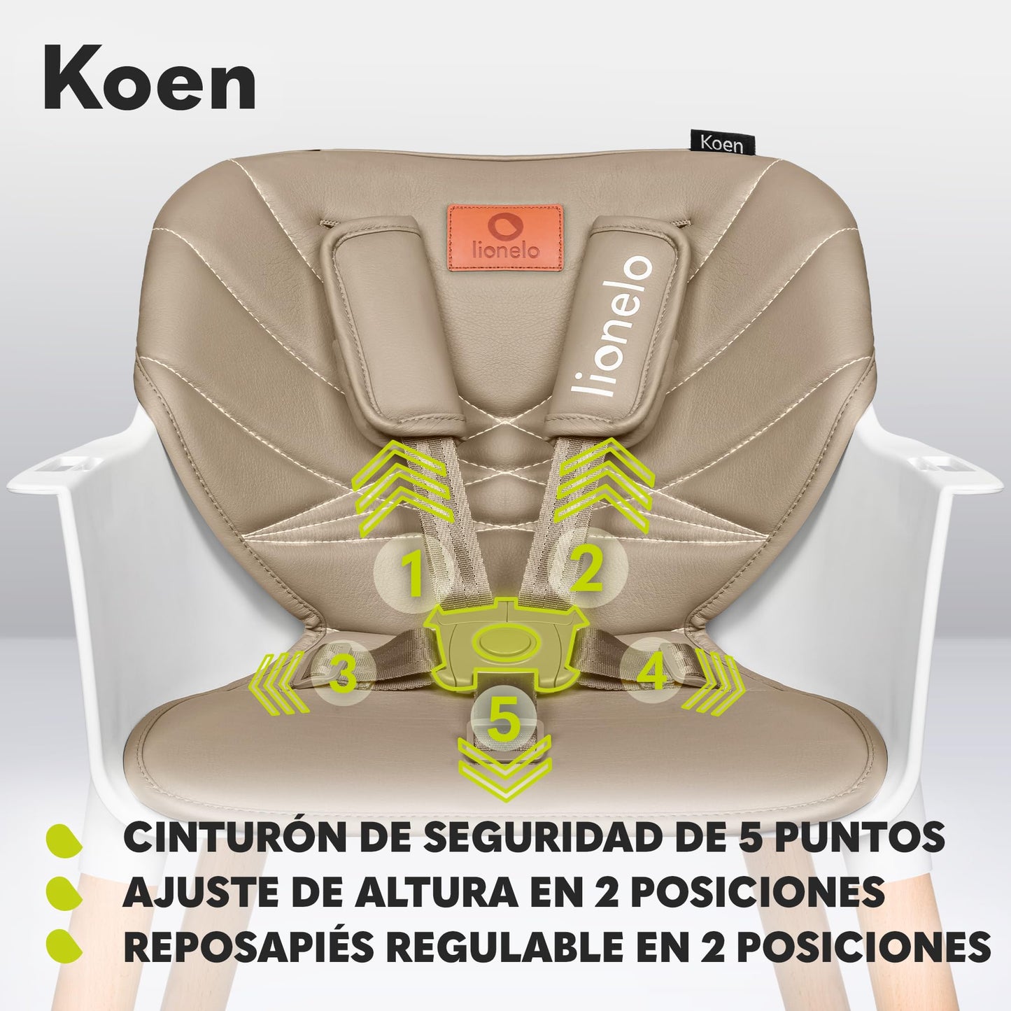 Cadeira dobrável Koen, cadeiras altas para bebés 2 em 1, antiderrapante, 6 a 36 meses