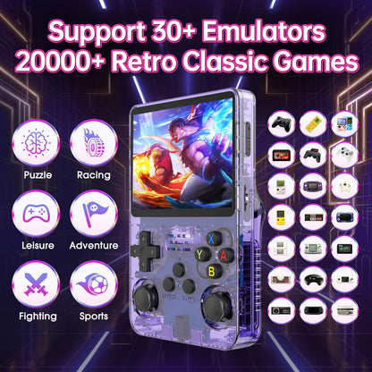 Consola de jogos portátil retro, ecrã IPS de 3,5 polegadas