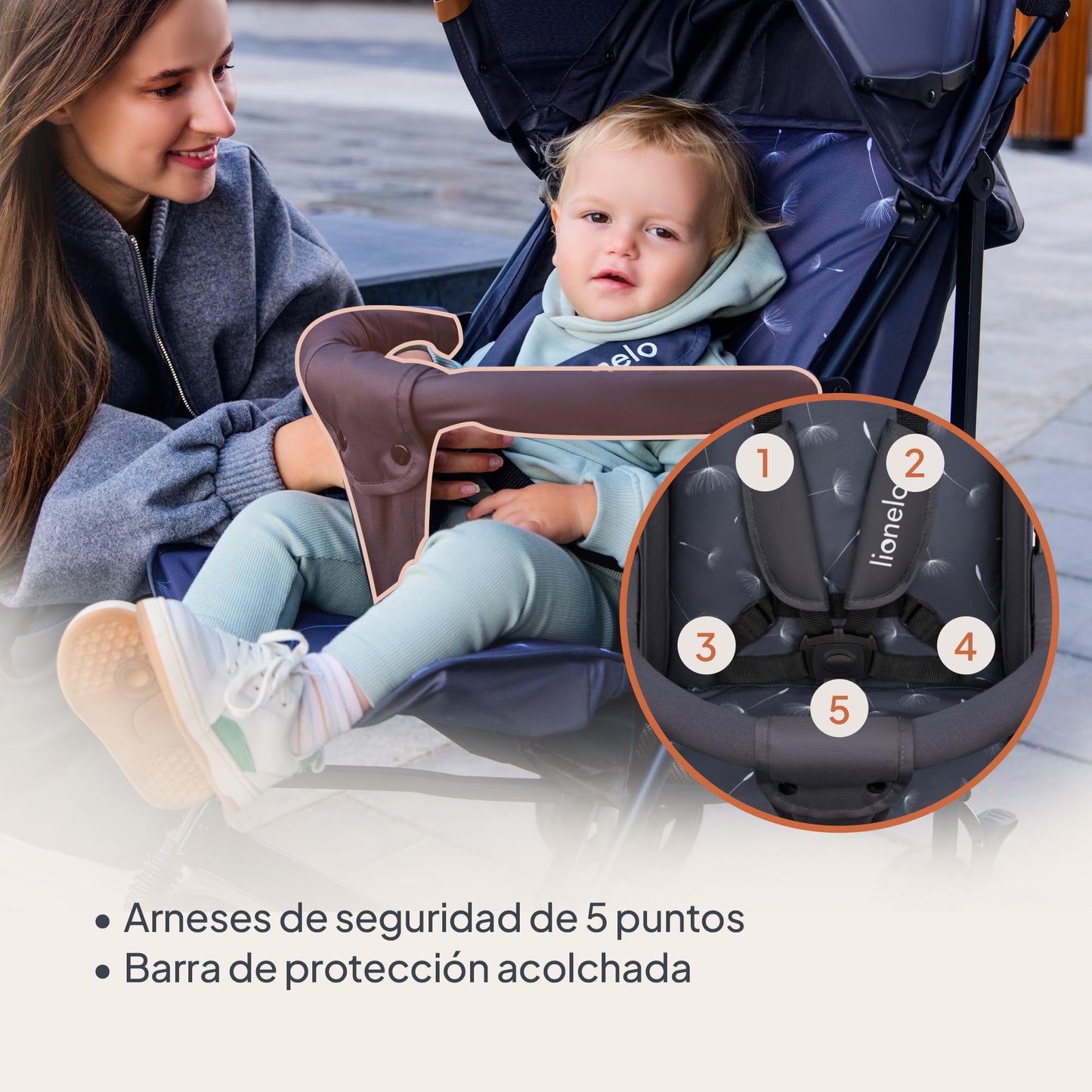 Carrinho de passeio leve para bebés de 6 a 36 meses