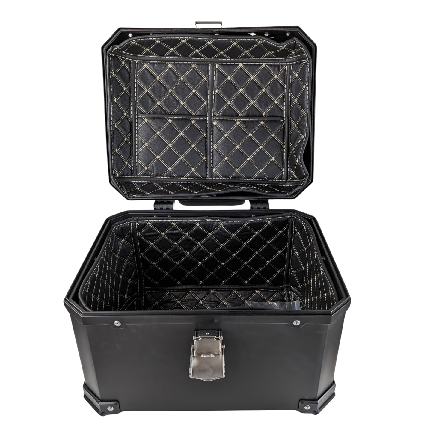 TOP CASE universal para mota - capacidade de 45 l, design quadrado robusto 45L