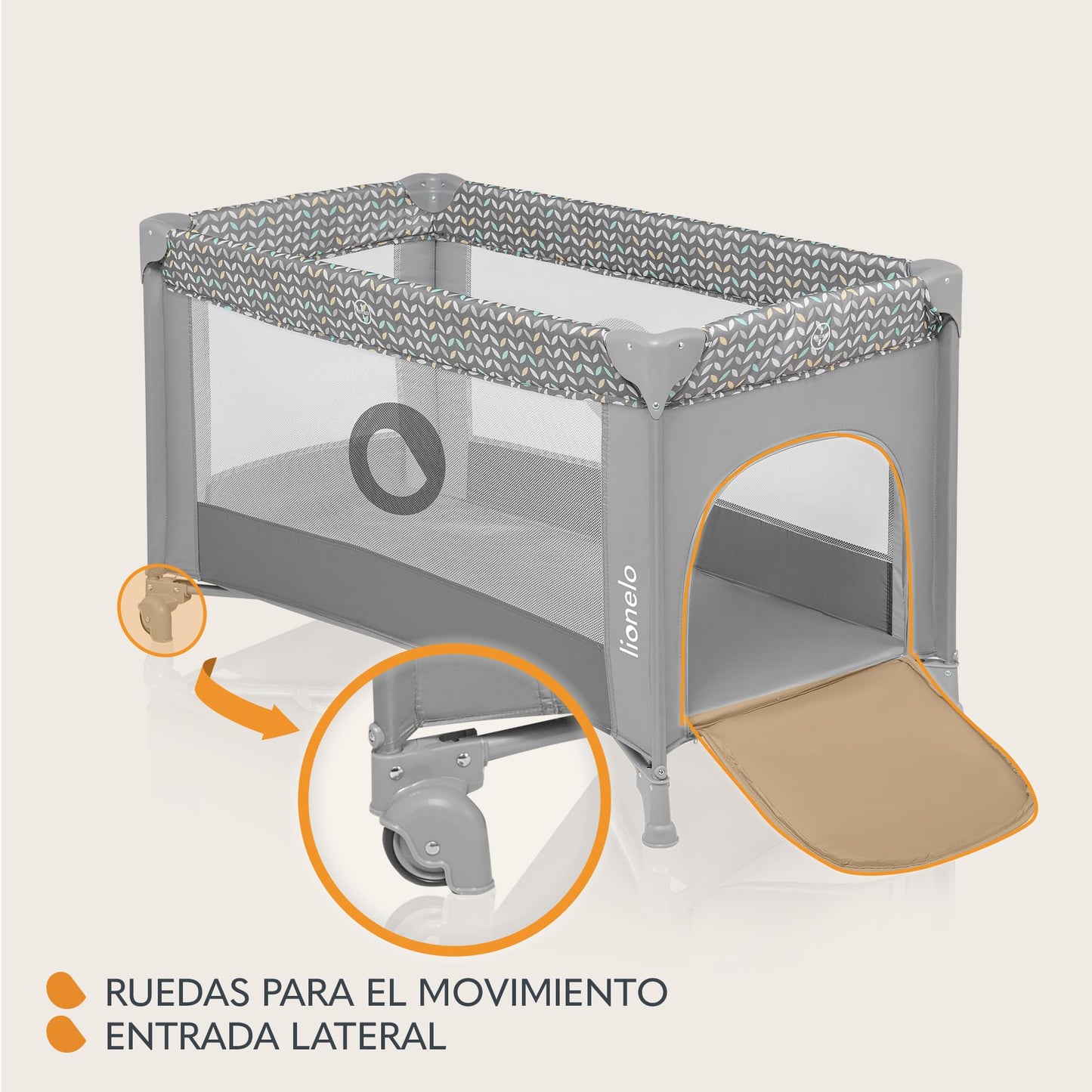 Berço de viagem para bebé abertura lateral