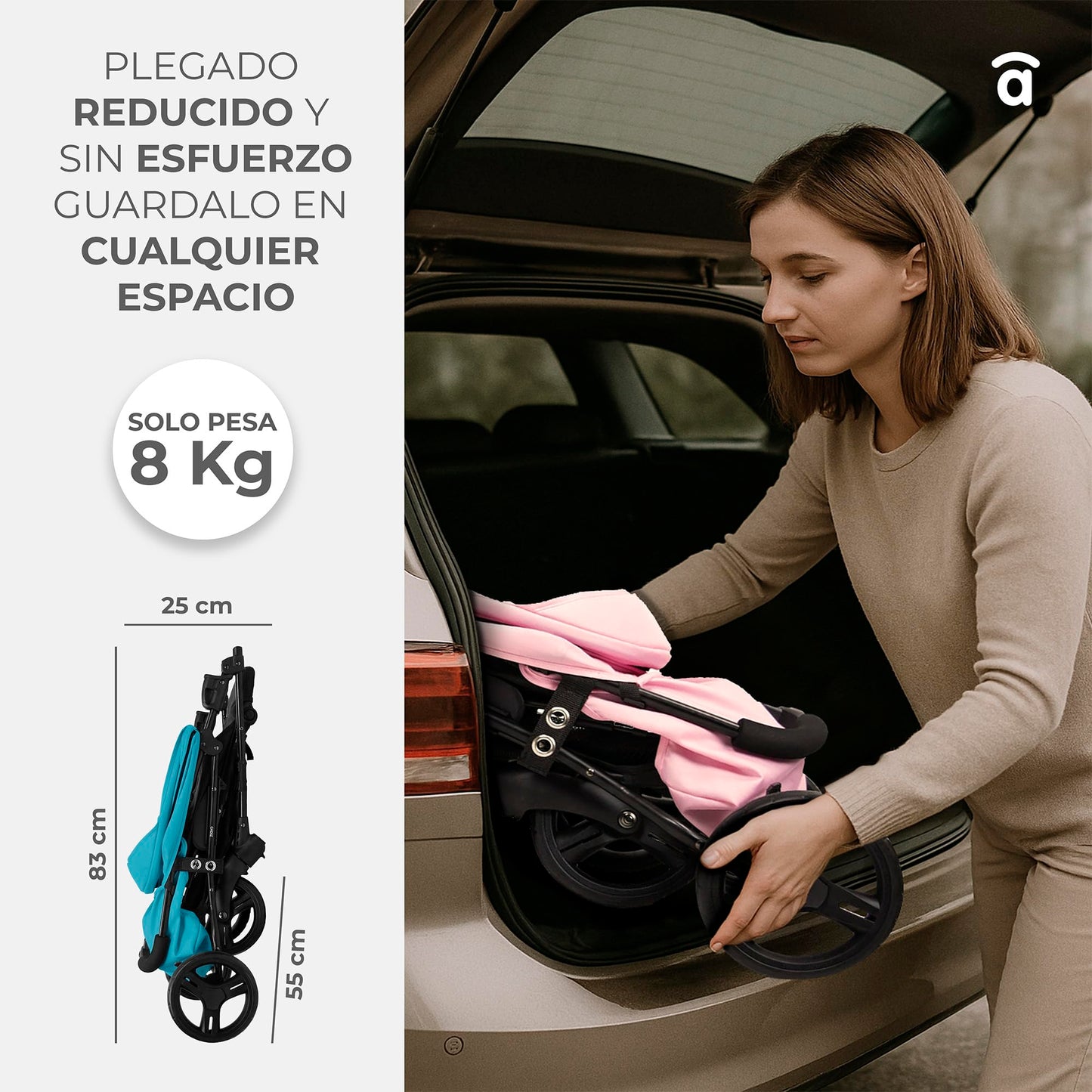 Carrinho de passeio ultra-leve, reclinável de 6 meses a 17 kg