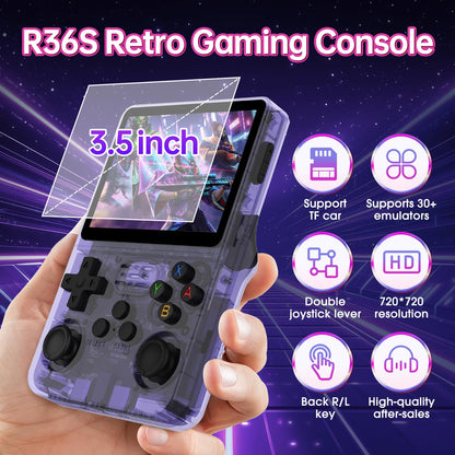 Consola de jogos portátil retro, ecrã IPS de 3,5 polegadas