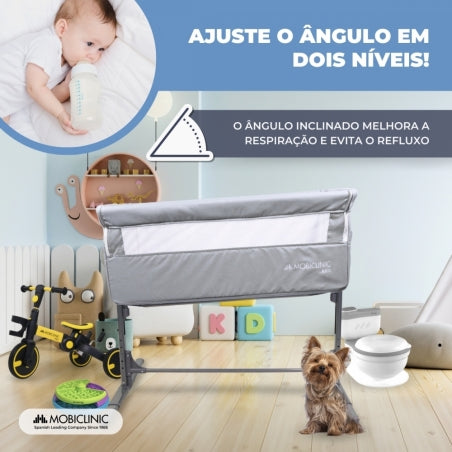 Berço co-leito | Altura ajustável | Abertura lateral | Até 15 kg | Bolsa de transporte | Fácil montagem | Moon | Mobiclinic