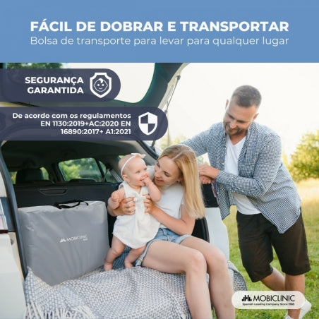 Berço co-leito | Altura ajustável | Abertura lateral | Até 15 kg | Bolsa de transporte | Fácil montagem | Moon | Mobiclinic