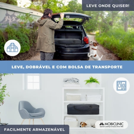 Berço de viagem 3 em 1 | Trocador | Cercadinho | Portátil | Dobrável | Bolsa de transporte | Cinza | Caelum | Mobiclinic