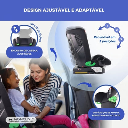 Cadeira auto | IsoFix |I-Size|100-150cm| Reclinável 3 posições |Grupo 2/3|15-36kg|3,5-12 anos|Lionfix Max|Mobiclinic