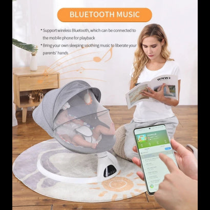 Cadeira de balanço para bebé com bluetooth