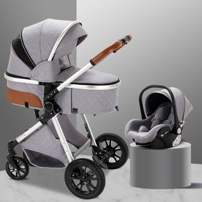 Carrinho de Bebé 3 em 1 Trio Cinzento LUX