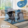 Carrinho de bebê |Compacto |Dobrável |Alavanca única |Para viajar |Apoio para pés ajustável |Max. 15kg |Cinza |Trip | Mobiclinic