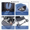 Carrinho de bebê |Compacto |Dobrável |Alavanca única |Para viajar |Apoio para pés ajustável |Max. 22kg |Azul |Trip | Mobiclinic