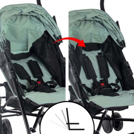 Carrinho de passeio dobrável | Encosto reclinável | Máx. 15 kg | Duplo de segurança | Rodas amovíveis | Elefant | Mobiclinic