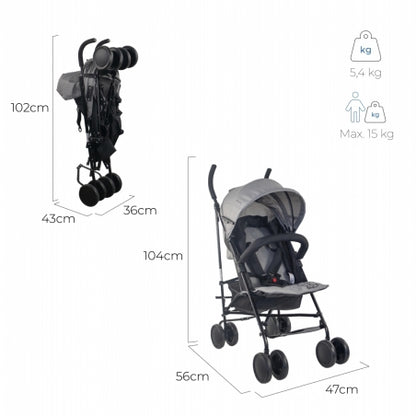 Carrinho de passeio dobrável | Encosto reclinável | Sistema duplo de segurança | Rodas amovíveis | Elefant | Mobiclinic