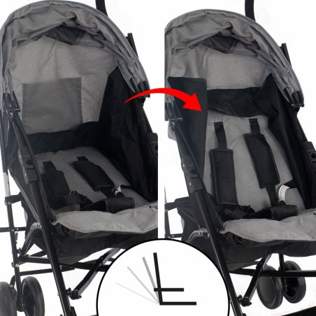 Carrinho de passeio dobrável | Encosto reclinável | Sistema duplo de segurança | Rodas amovíveis | Elefant | Mobiclinic
