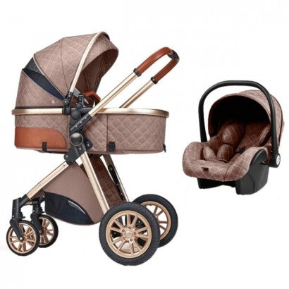 Carrinho Trio 3 em 1 – LUX Castanho Claro