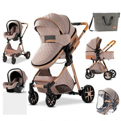 Carrinho Trio 3 em 1 – LUX Castanho Claro