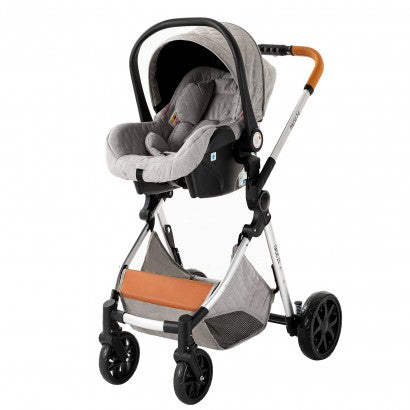 Carrinho Trio 3 em 1 – LUX Cinzento Claro