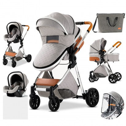 Carrinho Trio 3 em 1 – LUX Cinzento Claro