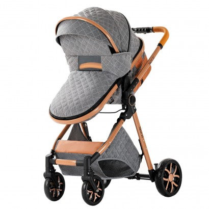 Carrinho Trio 3 em 1 – LUX Cinzento/Dourado