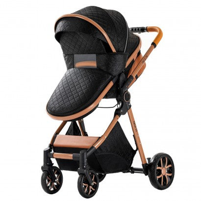 Carrinho Trio 3 em 1 – Luxury Preto/Dourado