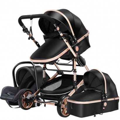Carrinho de bebé Trio Preto / Dourado