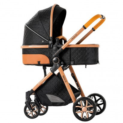 Carrinho Trio 3 em 1 – Luxury Preto/Dourado